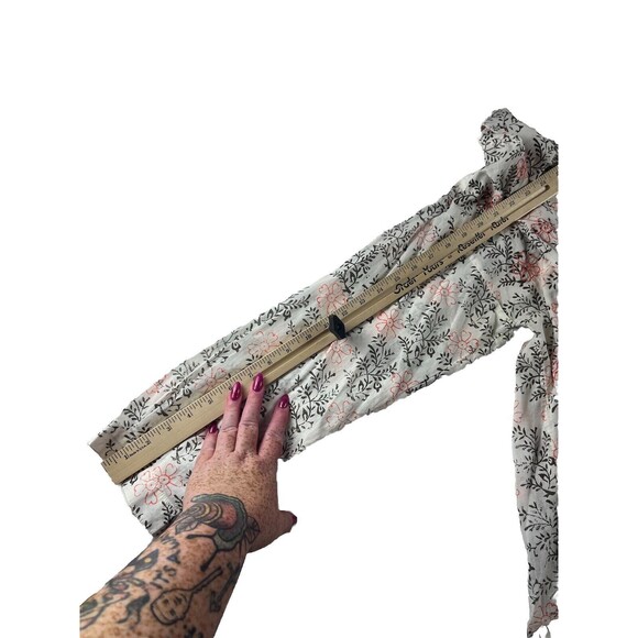 Anthropologie Top Womens M/L Enchanted Floral Button Down Lagenlook Embroidered - Picture 6 of 10